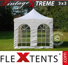 Folding canopy Xtreme Vintage Style 3x3 m White, incl. 4 sidewalls