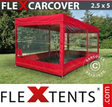 Folding canopy FleX Carcover, 2,5x5 m, Red